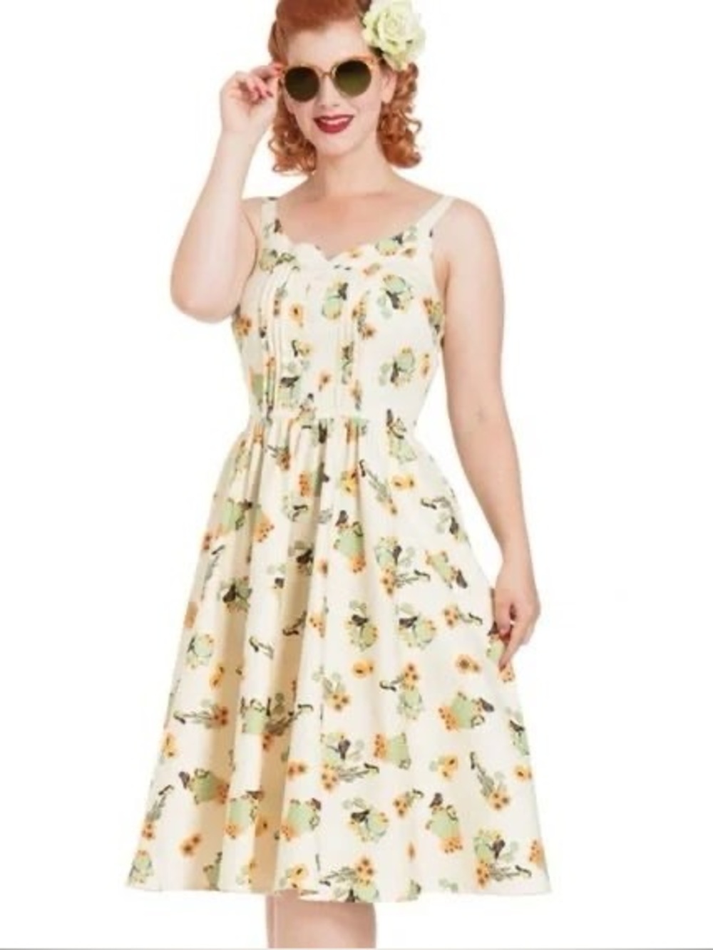 Modcloth Voodoo Vixen Cactus Print Dress - Picture 1 of 12